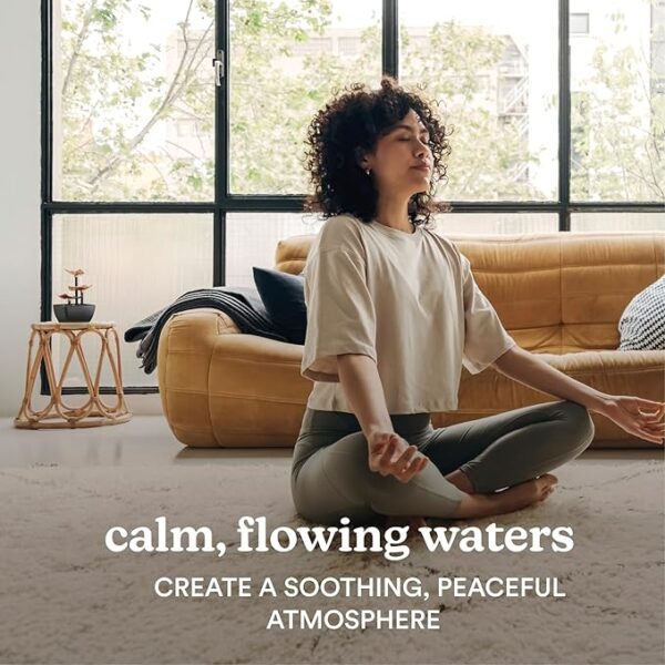 Homedics Tabletop Water Fountain, Home Décor Soothing Sound Machine - Automatic Pump, Deep Basin & Natural River Rocks. Indoor Zen Relaxation for Office, Living Room, or Bedroom, 8.25” Tall - Image 3