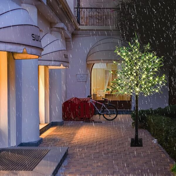 Artificial Lighted Olive Tree 6FT Tall Faux SilkLight Up Plant Trees(with Switch Button) forHome Office Decor Indoor with 300 Warm WhiteFairy Lights and Lifelike Leaves - Image 6