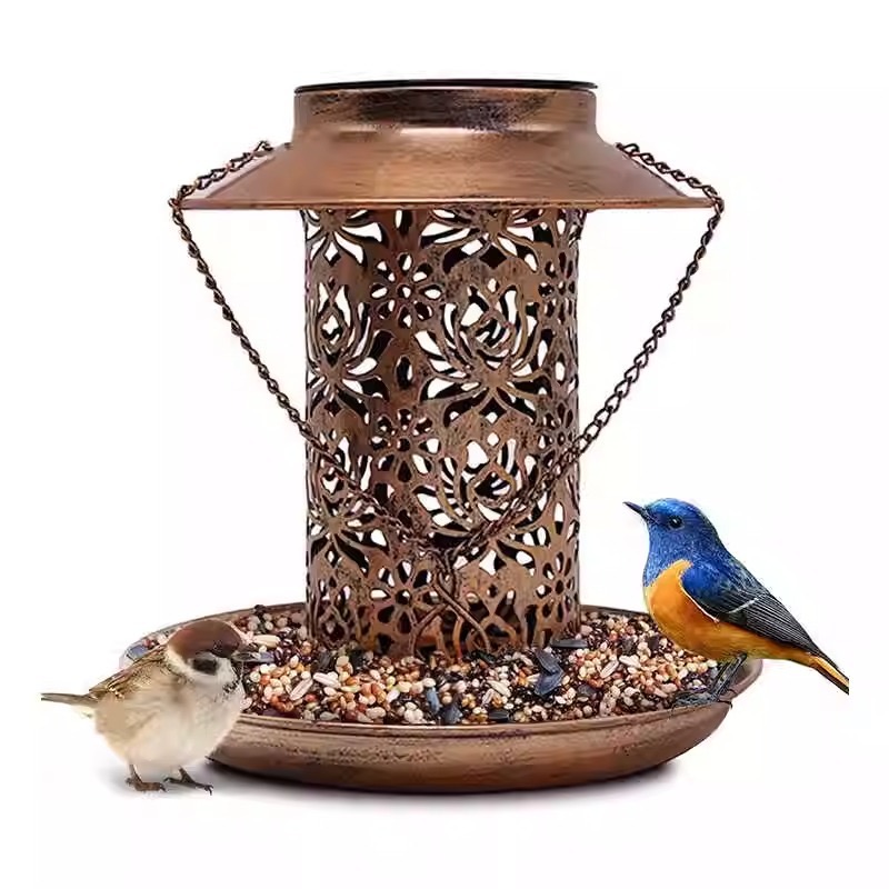 Metal Solar Iron Art Bird Feeder