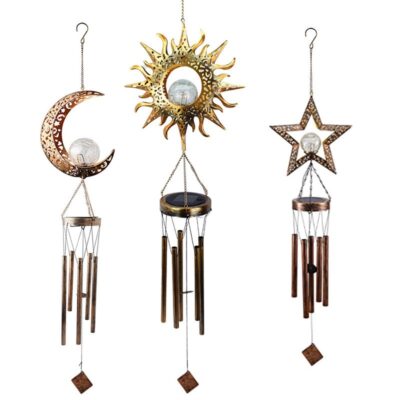 Solar-powered wind chime